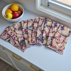 Set of 10 Easter Cloth Napkins with Egg Print Perfect for Spring Pink Blue
